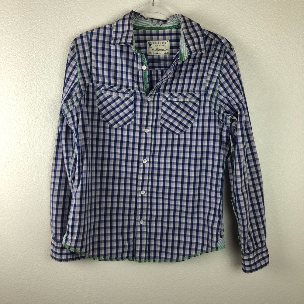 Marc Ecko Cut & Sew Checkered Button Down S